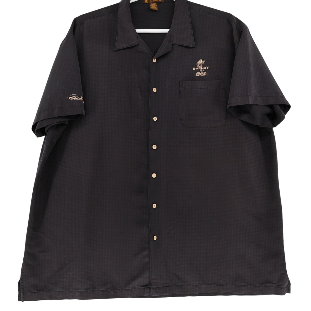 Harriton‎ Shelby Cobra Carroll Shelby Signature Shirt Mens 3XL Black Button Down